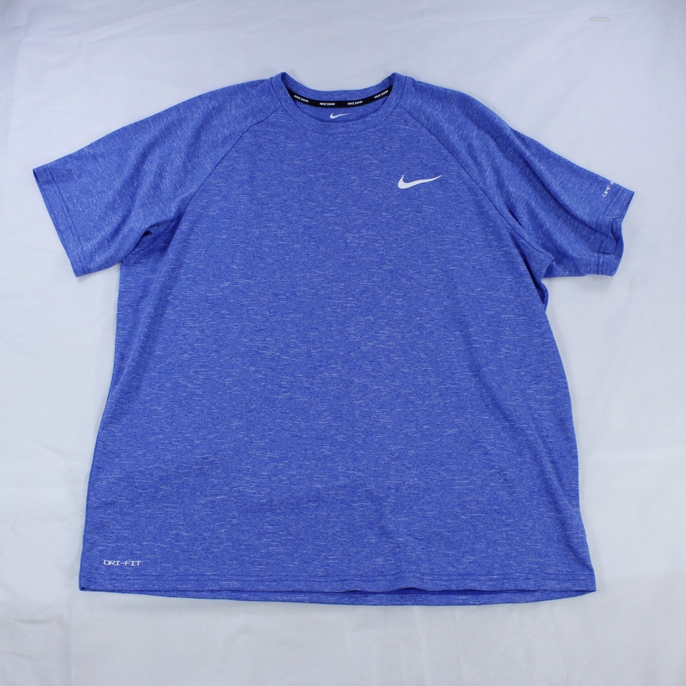Nike Swim Hydroguard Dri-FIT UPF 40+ Swim Shirt - Heather Blue - Size XL